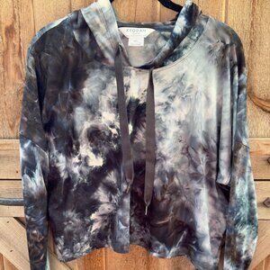 KYODAN cropped tie-dye hoodie yoga top (L)